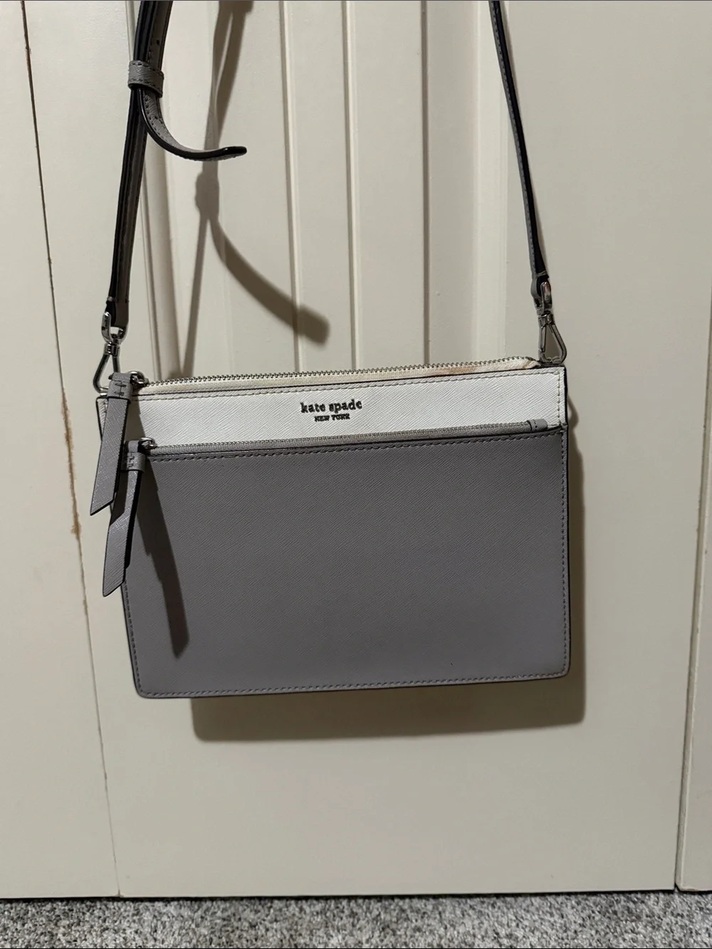 kate spade Two-Tone Gray and White Crossbody Messenger